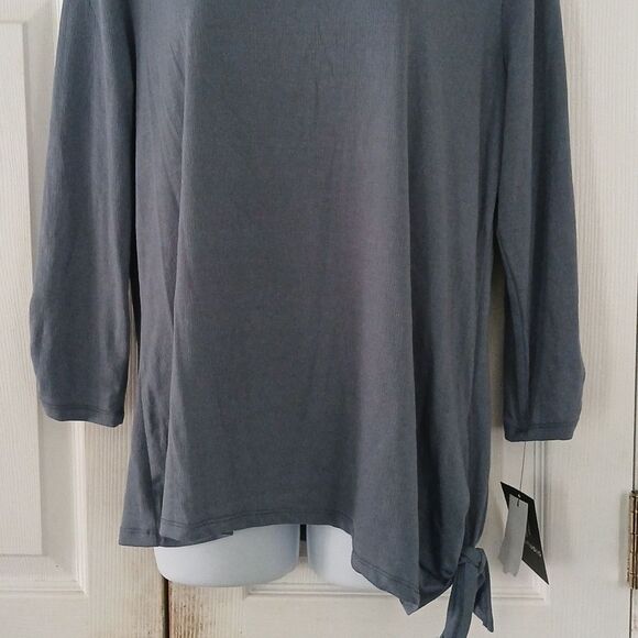 I.N. Studio slate blue casual blouse Sz L NWT - Picture 2 of 8